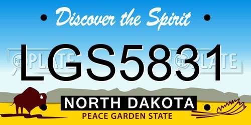LGS5831 North Dakota License Plate