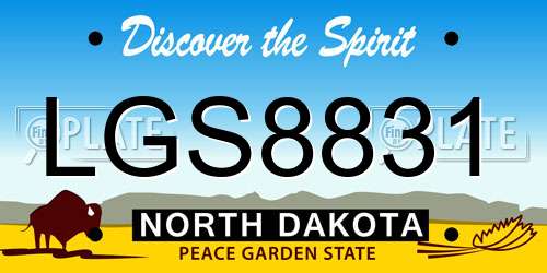 LGS8831 North Dakota License Plate