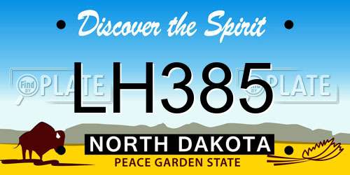 LH385 North Dakota License Plate