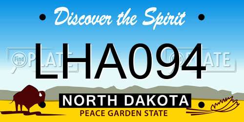LHA094 North Dakota License Plate