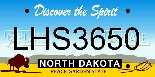 LHS3650 North Dakota License Plate