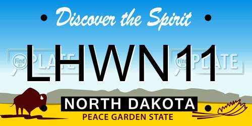 LHWN11 North Dakota License Plate