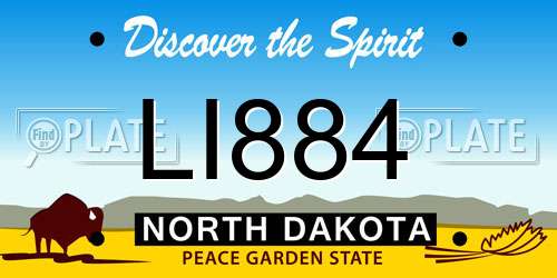 LI884 North Dakota License Plate