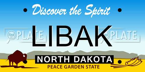 LIBAK North Dakota License Plate