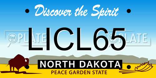 LICL65 North Dakota License Plate