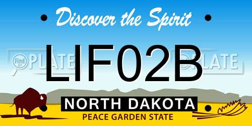 LIF02B North Dakota License Plate