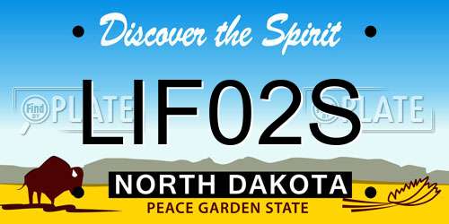 LIF02S North Dakota License Plate