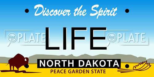LIFE North Dakota License Plate