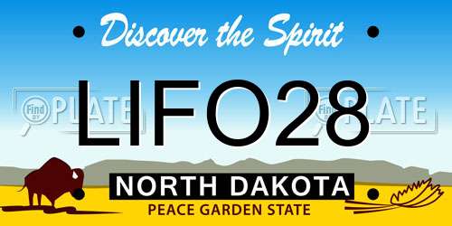 LIFO28 North Dakota License Plate