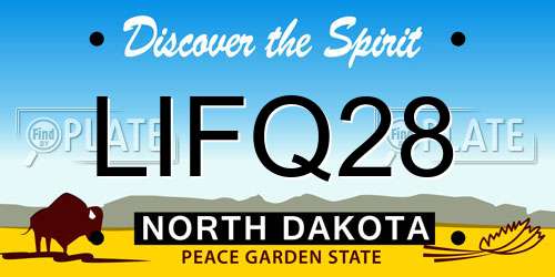 LIFQ28 North Dakota License Plate