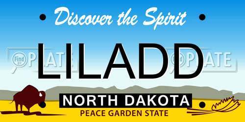 LILADD North Dakota License Plate