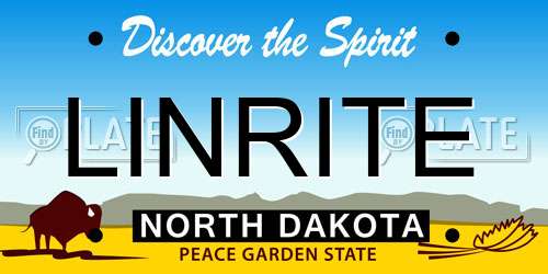 LINRITE North Dakota License Plate