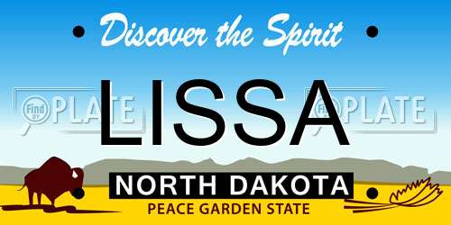 LISSA North Dakota License Plate