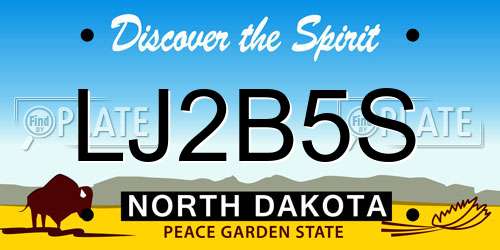 LJ2B5S North Dakota License Plate