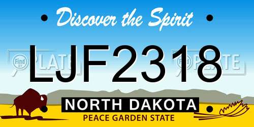 LJF2318 North Dakota License Plate