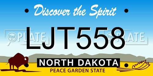 LJT558 North Dakota License Plate