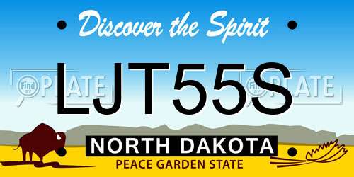LJT55S North Dakota License Plate
