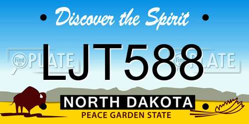 LJT588 North Dakota License Plate