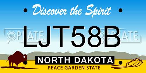 LJT58B North Dakota License Plate