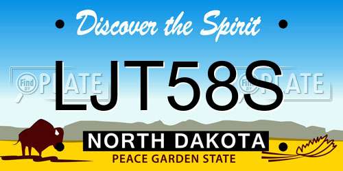 LJT58S North Dakota License Plate