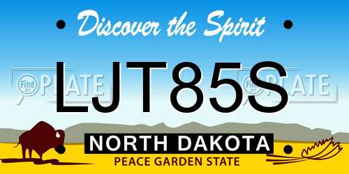 LJT85S North Dakota License Plate