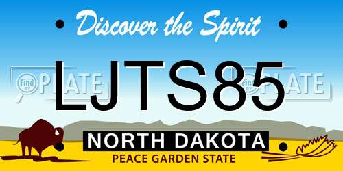 LJTS85 North Dakota License Plate