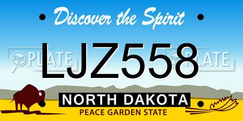 LJZ558 North Dakota License Plate