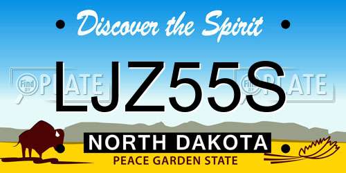 LJZ55S North Dakota License Plate