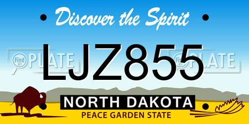 LJZ855 North Dakota License Plate