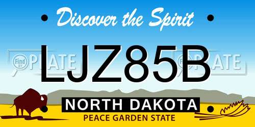 LJZ85B North Dakota License Plate