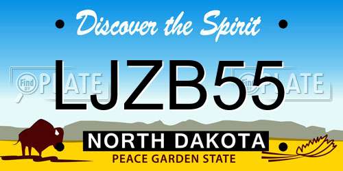 LJZB55 North Dakota License Plate