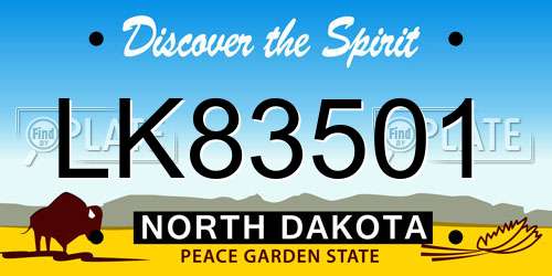 LK83501 North Dakota License Plate