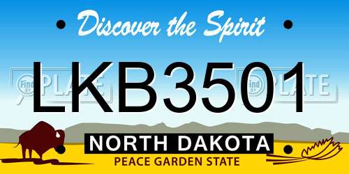 LKB3501 North Dakota License Plate