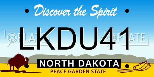 LKDU41 North Dakota License Plate