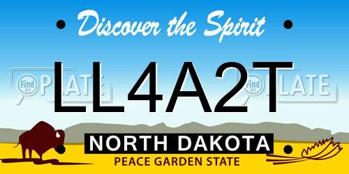 LL4A2T North Dakota License Plate