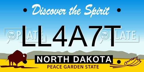 LL4A7T North Dakota License Plate