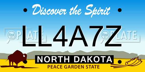 LL4A7Z North Dakota License Plate