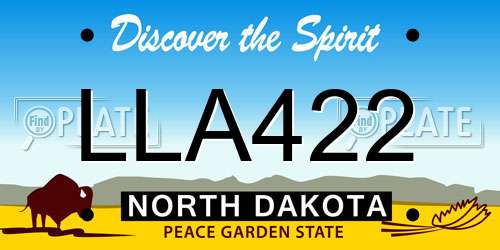 LLA422 North Dakota License Plate