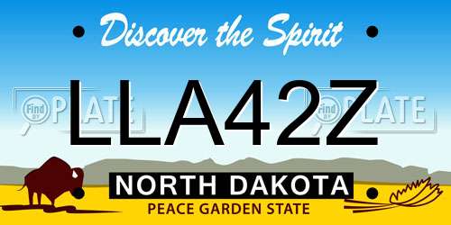 LLA42Z North Dakota License Plate