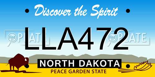 LLA472 North Dakota License Plate