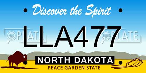 LLA477 North Dakota License Plate