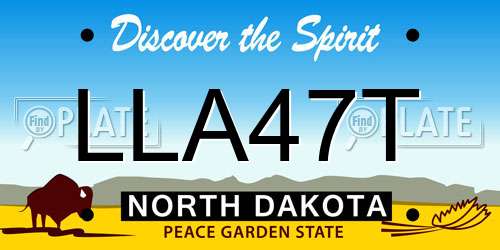 LLA47T North Dakota License Plate
