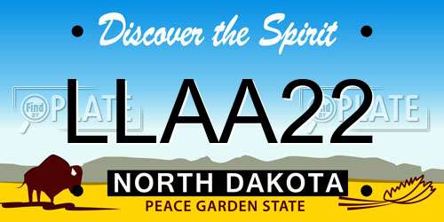 LLAA22 North Dakota License Plate