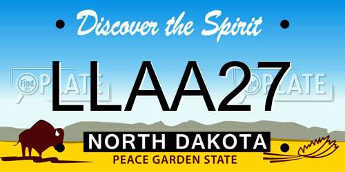 LLAA27 North Dakota License Plate