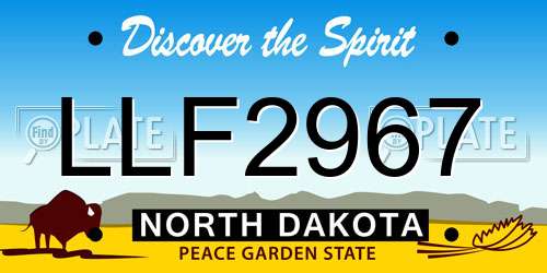 LLF2967 North Dakota License Plate