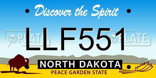 LLF551 North Dakota License Plate