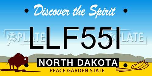 LLF55I North Dakota License Plate