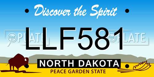 LLF581 North Dakota License Plate