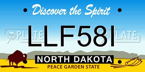 LLF58I North Dakota License Plate