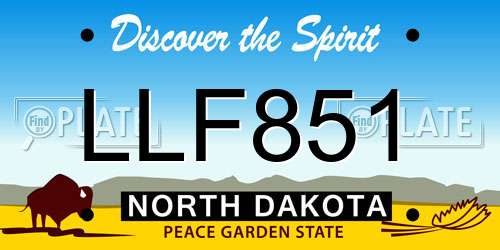 LLF851 North Dakota License Plate
